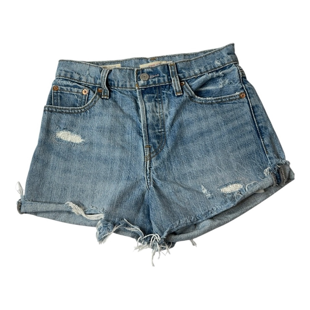 Levi's Light Blue Distressed Jean Shorts